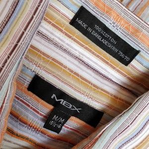 MBX fun textured button-down striped shirt medium